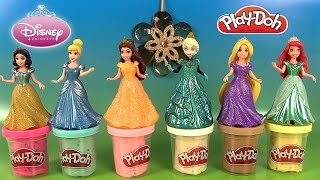 Pâte à modeler Play Doh Princesses Disney Elsa Ariel Belle MagiClip [upl. by Emmalynne521]