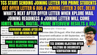 TCS STARTED SENDING JOINING LETTER FOR PRIME  WHAT ABOUT OTHERS  REJECTION AFTER SELECTION HR MAIL [upl. by Pincus935]