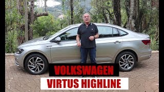 Volkswagen Virtus Highline 200 TSI  Teste do Emilio Camanzi [upl. by Ynnol]