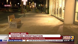 Two injured in downtown Palm Springs park shooting pm [upl. by Ellerahs]