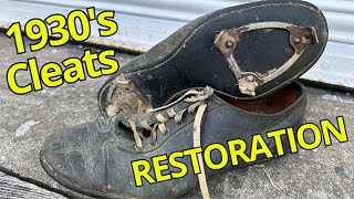 1930s WlLSON Baseball Cleats Restoration [upl. by Malkah]