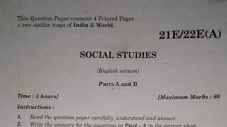 Class 10 Social St Board Exam Question Paper [upl. by Rorrys]