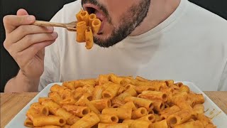 ASMR PESTO ROSSO SAUCE PASTA EATING SOUNDS [upl. by Hadrian]