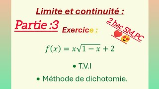 Limite et continuité Exercice partie 03 [upl. by Blackmore]