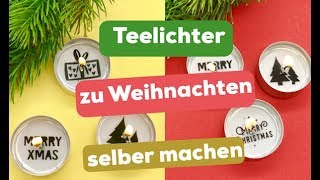 Weihnachtsdeko selber machen  Teelichter mit Botschaft [upl. by Aynek]