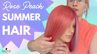 🌺 Rosé Summer Hair with IGORA VIBRANCE  Schwarzkopf Professional USA [upl. by Ahcurb]