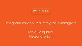 Insegnare italiano L2 a immigrati e immigrate [upl. by Licna]