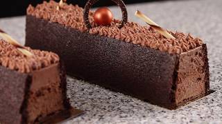 Décorer une bûche au chocolat  Tuto pour les pâtissiers [upl. by Aiouqes885]