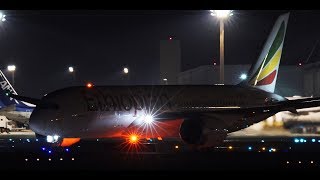 ✈✈Night Takeoff エチオピア航空 Ethiopian Airlines Boeing 7878 ETARF Takeof Narita RWY34L 成田空港 [upl. by Nevil955]