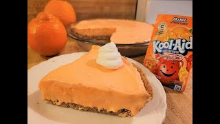 Orange Creamsicle Kool Aid Pie 🍊🍦🧁 No Bake Icebox Pie 🥧👨‍🍳 Easy Summer Dessert 🏖️ [upl. by Lipfert]