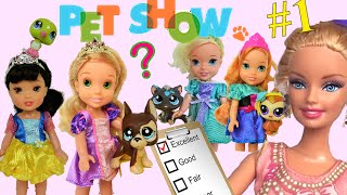 Anna and Elsa Toddlers Disney Princess Palace Pet Show Part 1 Barbie LPS Fun Toys In Action [upl. by Eentihw]