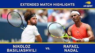 Extended Highlight Nikoloz Basilashvili vs Rafael Nadal  2018 US Open R4 [upl. by Beckie934]