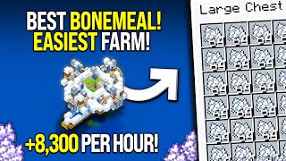 BEST BONEMEAL FARM In Minecraft Tutorial  EASY  8300HR [upl. by Airamzul]