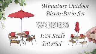 Miniature Outdoor Bistro Patio Set Tutorial actually works  Dollhouse  How to 124 Scale DIY [upl. by Kaylee]