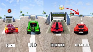 Super Heros Cars Brake Test 1 🤯 BeamNGDrive  Freakys Drive [upl. by Abehs]