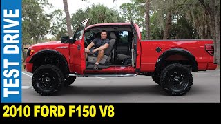 2010 Ford F150 46L V8 red truck custom front grill amp wheels test drive  Jarek in Largo Florida USA [upl. by Ainnat935]