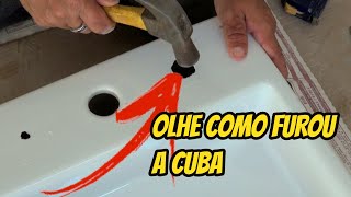 COMO FAZER O FURO NA CUBA DE LOUÇA [upl. by Htebsle]