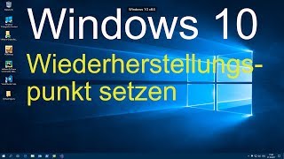 Windows 10  Wiederherstellungspunkt setzen [upl. by Aurelie]