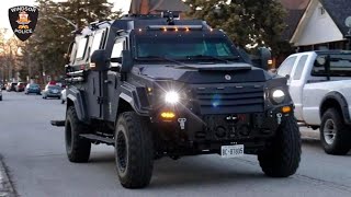 Police Armored Vehicle At Search Warrant  Windsor Police ESU  20230314 [upl. by Euqinay729]