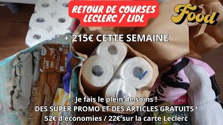 RETOUR DE COURSES 2023 LIDL et LECLERC AVEC LES PRIX215€ AU TOTAL52€ DECO ET PRODUITS GRATUITS [upl. by Refinneg]