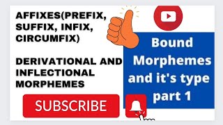 Bound Morphemes part 1 AffixesPrefix Suffix Infix and CircumfixDerivational and Inflectional [upl. by Yssis500]