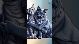 Very lovely couple cat ❤️🐈🐈‍⬛ Cat funny video shorts cartoon cat [upl. by Nnylharas]