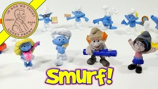 Smurfette 13 Baker 14 Hackus 15 Vexy 16  Smurfs 2 Movie  2013 McDonalds Happy Meal Toy Review [upl. by Nnylakcaj]