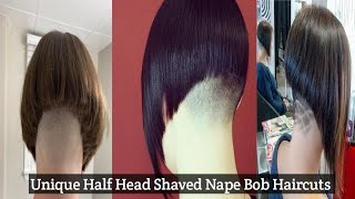 Best Half Head Shaved Nape Bob Haircuts and Full Head Shaved Nape HaircutsBowl HaircutsPixie Bowl [upl. by Moffit983]