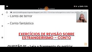 9Â° ano  REVISÃƒO Estrangeirismo e Conto [upl. by Ofelia]