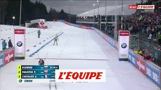 Biathlon  CM F  Larrivée de la mass start en vidéo [upl. by Nuhsed361]