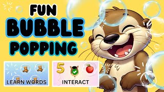 Fun BUBBLE POPPING Learning Video for Kids  Learn Words Numbers Animals amp Colors  EASY to FOCUS [upl. by Hadeis]