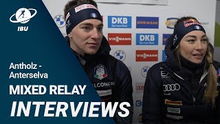 World Cup 2324 AntholzAnterselva Mixed Relay Interviews [upl. by Lenes677]