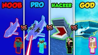 Minecraft NOOB vs PRO vs HACKER vs GOD SHARK in Minecraft Animation [upl. by Otreblide]