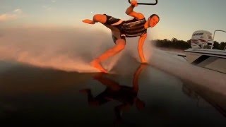 BAREFOOT WATER SKI CHAMPION OF THE WORLD KEITH STONGE [upl. by Ylac]