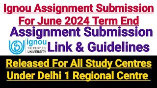 Ignou Assignment Submission Guidelines and Link For Regional Centre Delhi 1  For June 2024 Term [upl. by Nostets]