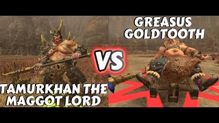 Who Will Win Tamurkhan the Maggot Lord or Greasus Goldtooth in Warhammer Total War 3 [upl. by Yekcor]