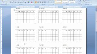 como hacer un calendario en Word 2007 [upl. by Arrekahs]