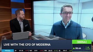 Moderna MRNA CFO on Earnings amp Covid Vaccine Sales [upl. by Jemena]