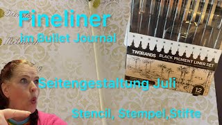 Bullet Journal 💕 perfekt unperfekt 🤩 Juli Seiten gestalten 💕 Fineliner getestet 👍 [upl. by Ferd]