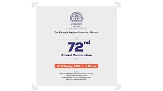 72nd Annual Convocation of The Maharaja Sayajirao University of Baroda [upl. by Ordnasela]