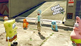 RICK AND MORTY MINECRAFT E MAIS  BoB Esponja no GTA V MODS [upl. by Alecram]