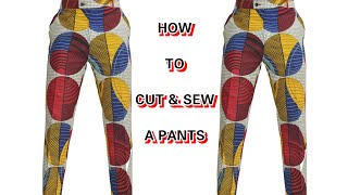 How to cut and sew a female trouserpants with pockets [upl. by Pitarys989]