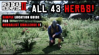 Red Dead Redemption 2  How To Find All 43 Herbs Flowers Orchids SIMPLE Location Guide [upl. by Ennasor]