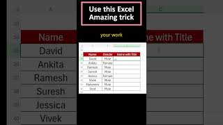 Add Name Title Like MR amp MS In Excel💥 Excel Interview  shorts excel viralshorts ytshorts [upl. by Adis672]