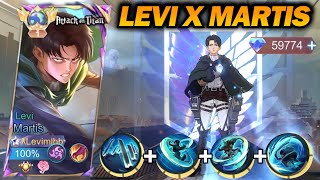 LEVI X MARTIS SKIN Levimlbb Review Skin Levi MLBB X ATTACK ON TITAN  Levi Martis Gameplay  MLBB [upl. by Lexy]