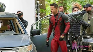 Ryan Reynolds in Costume filming DEADPOOL 3 [upl. by Ahter]