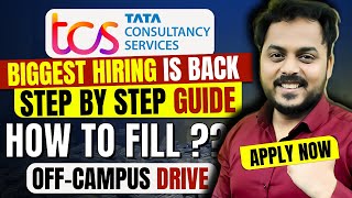 TCS Biggest Hiring is Back🔥  TCS Off Campus  How to Fill   Step by Step guide  Apply NOW [upl. by Nauht354]