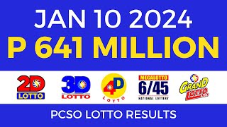 Lotto Result January 10 2024 9pm PCSO [upl. by Rella247]