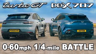 Porsche Cayenne Turbo GT v Aston Martin DBX 707 ULTIMATE REVIEW [upl. by Ycnaf]