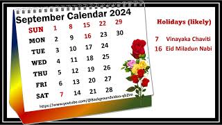 September Calendar 2024 [upl. by Enitsirc]